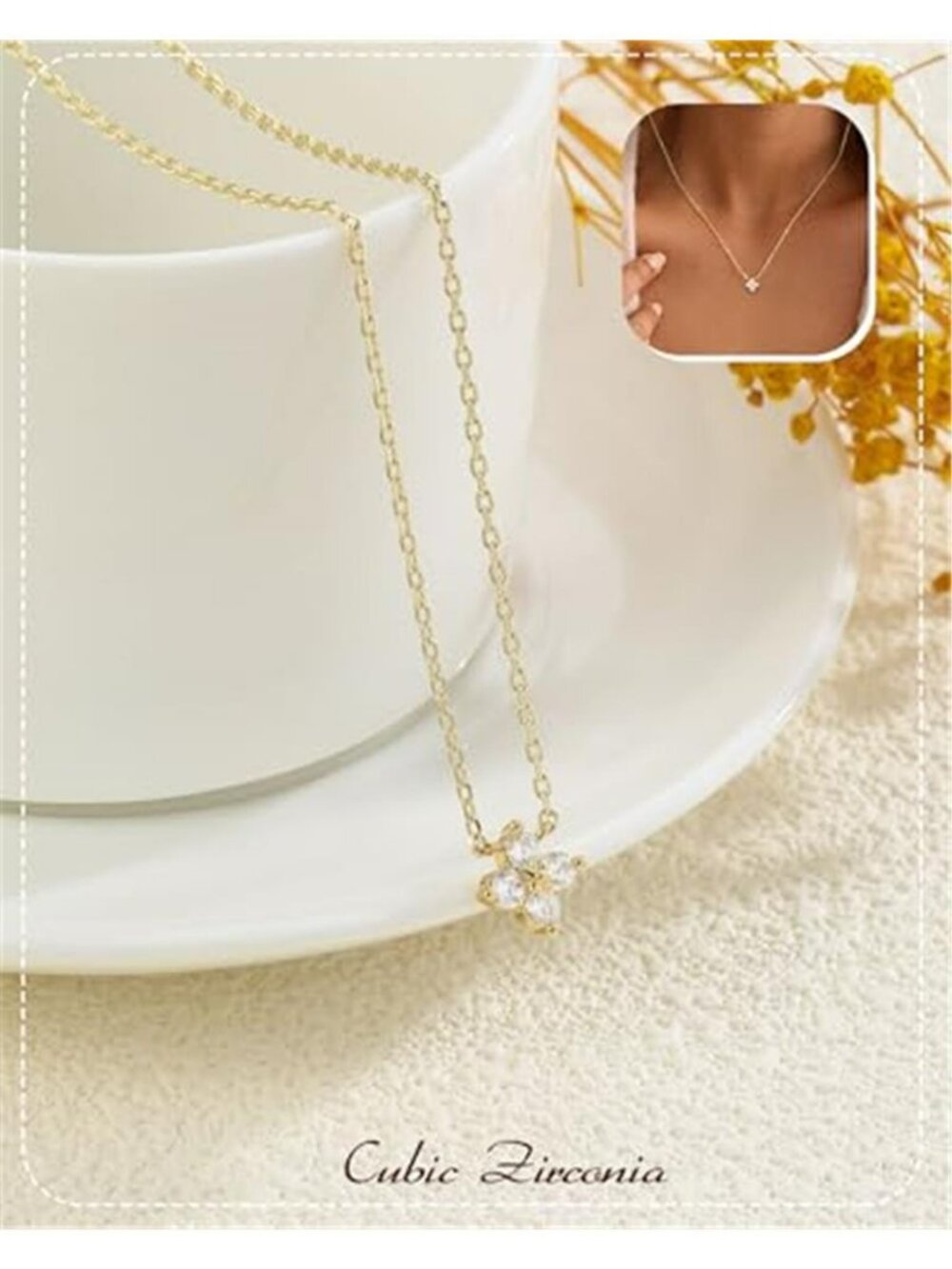 Gold Necklaces for Women Dainty Non Tarnish 14K Gold Plated